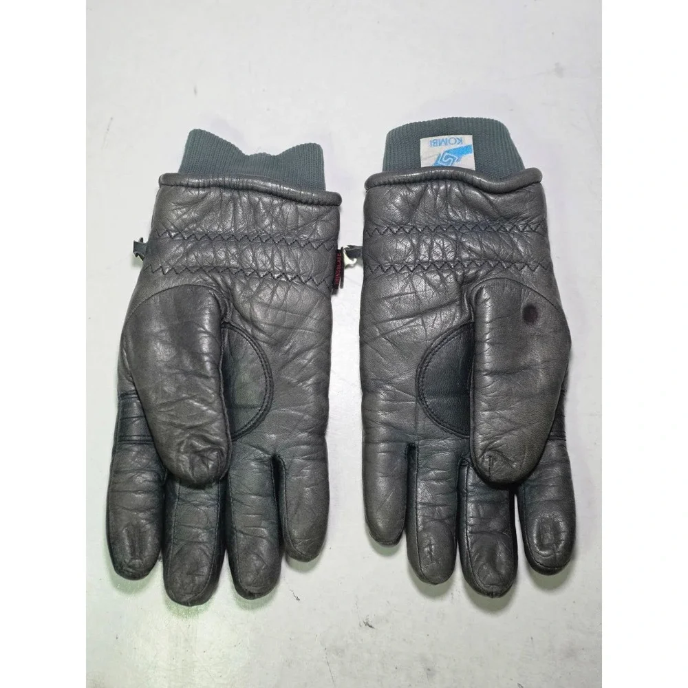 Kombi Leather Gloves Men's Size L Large Gray Snowboard Ski Winter Vintage - Picture 2 of 8